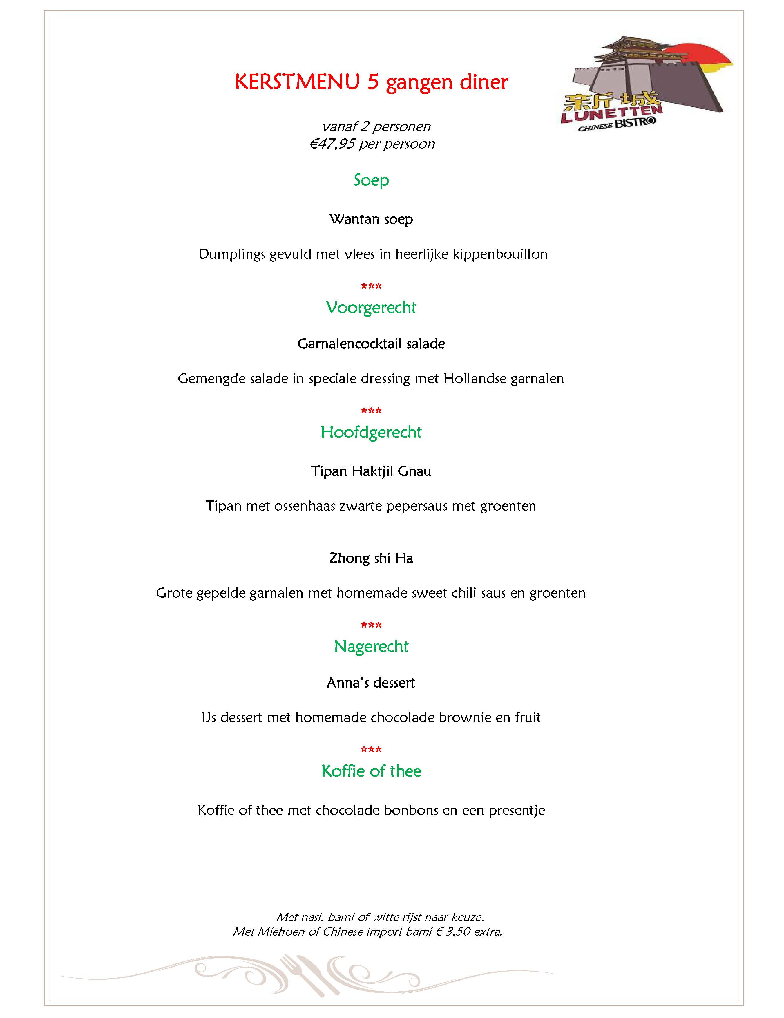 Kerst menu